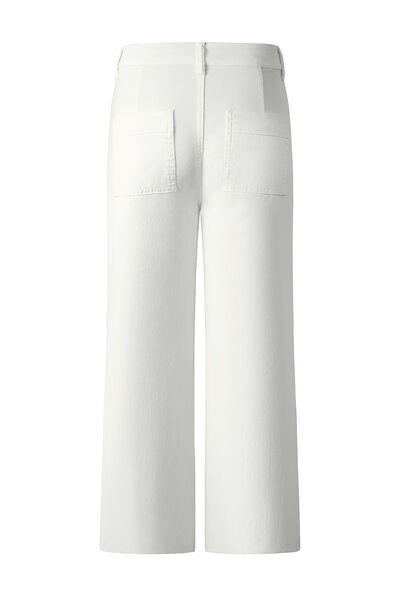 White High Waist Wide Leg Jeans