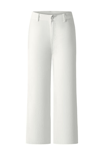 White High Waist Wide Leg Jeans